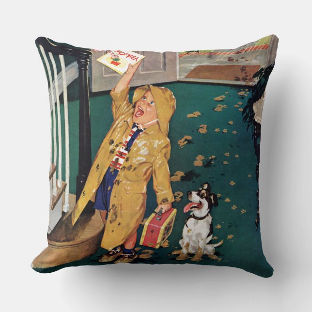 Coussin Le jour de mère heureux (Recto)