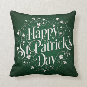 Coussin Le jour de St Patrick - art tourbillonné de mot