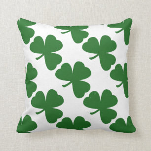 Coussin Le jour de St Patrick vert de shamrocks