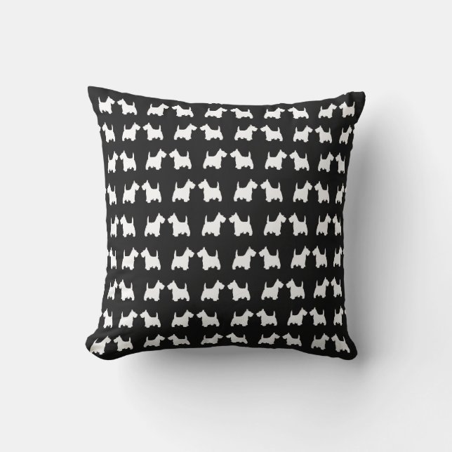 Coussin Le jumeau blanc de chien de Scottie silhouette le (Recto)