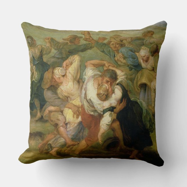 Coussin Le Kermesse, coordonnée des paysans dansant, (Recto)