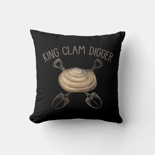 Coussin Le King Clam Digger Beach Shell Digger Océan (Recto)