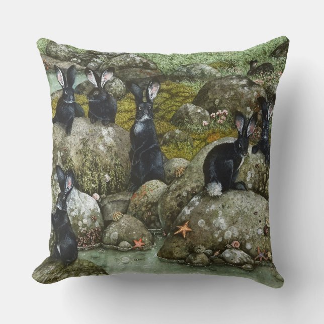 Coussin Le lapin noir de Hy-Brasil (Recto)