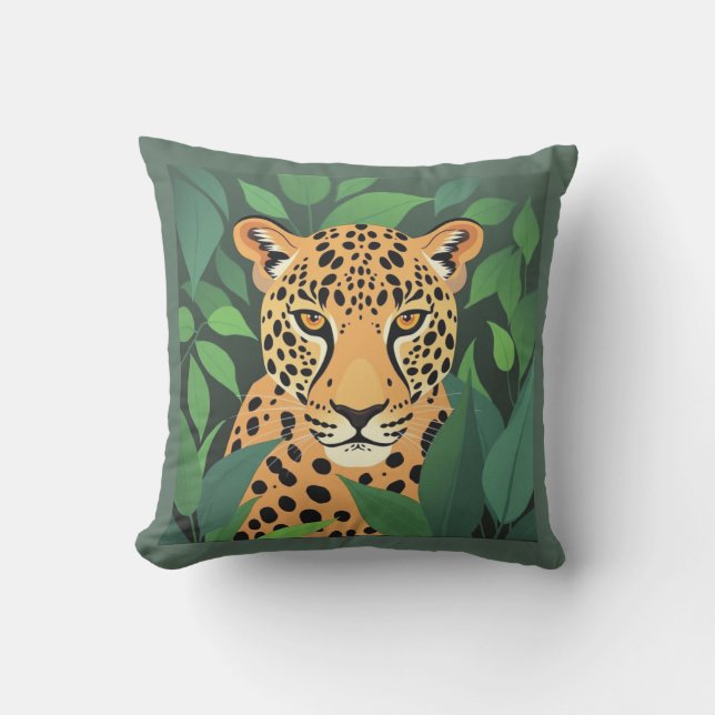 Coussin Le léopard dans la jungle (Recto)