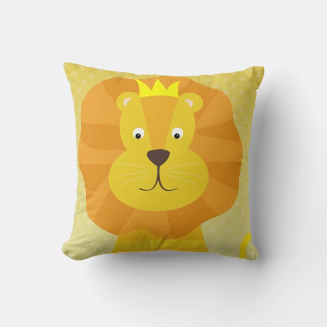 Coussin Le lion d'or sur Ombre pointille le carreau (Recto)