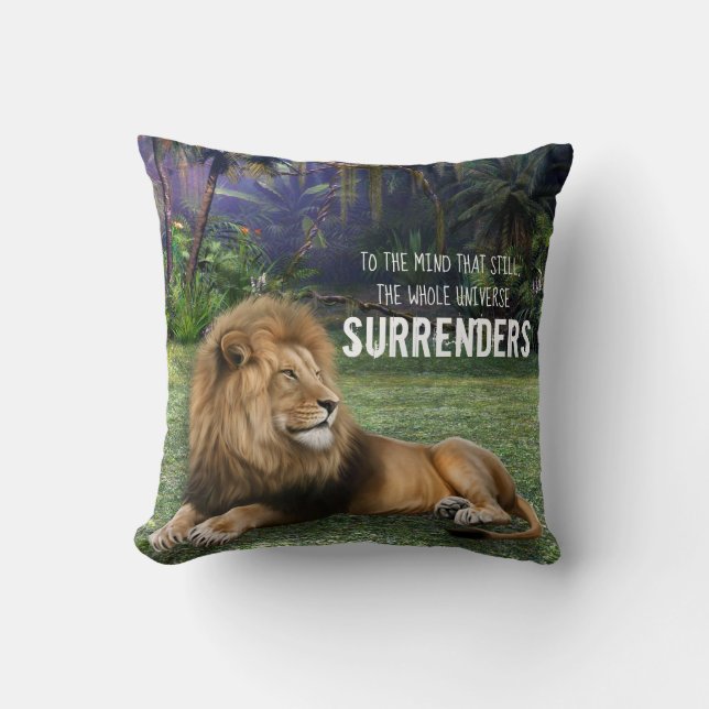 Coussin Le Lion Roi Dans La Jungle Et Une Citation (Recto)