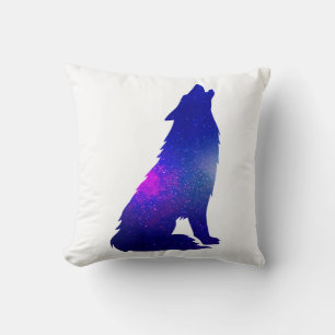 Coussin Le loup spatial hurle - Choisir la couleur arrièr