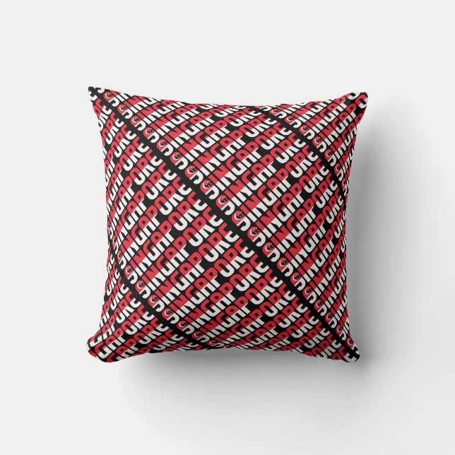 Coussin Le magnifique drapeau national de Singapour (Recto)