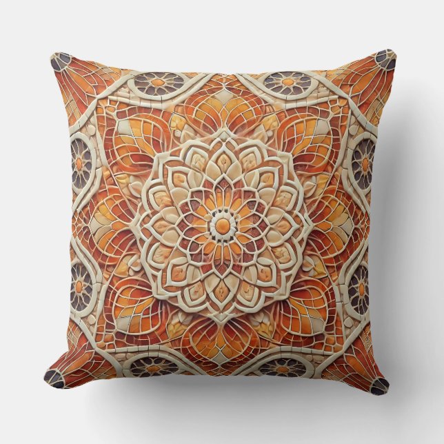 Coussin Le Mandala Art Chaleureux (Recto)