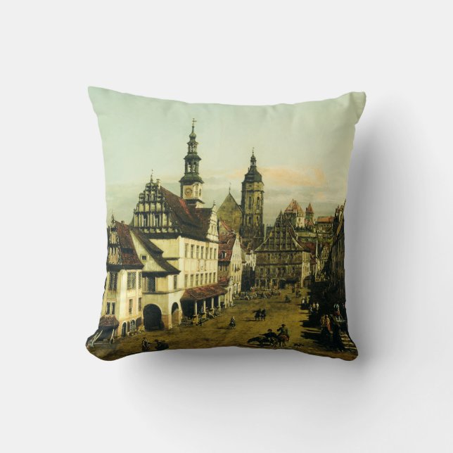 Coussin Le Marché de Pirna par Bernardo Bellotto (Recto)