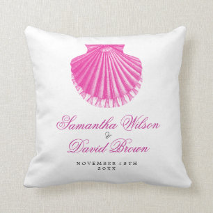 Coussin Le mariage de plage appelle le rose vintage de