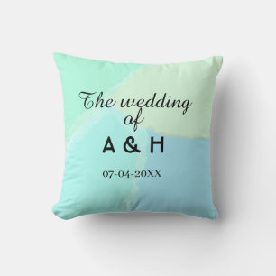Coussin Le mariage du nom de couple lettre initiale date