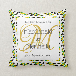 Coussin LE MARIAGE JAMAÏQUE KEEPSAKE Deux deviennent une c
