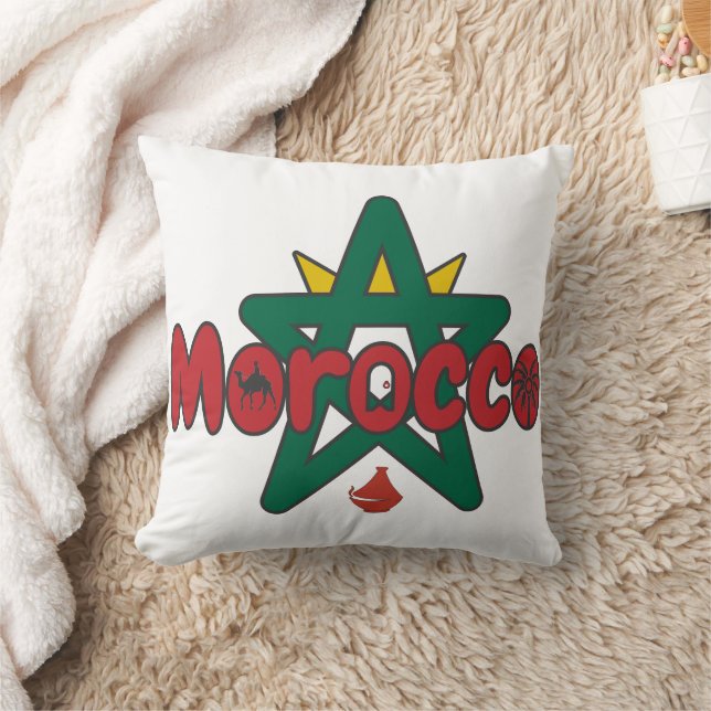 Coussin Le Maroc est une porte de l'histoire, un slogan de (Couverture)