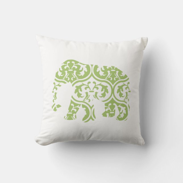 Coussin Le Marocain vert laisse l'éléphant (Recto)