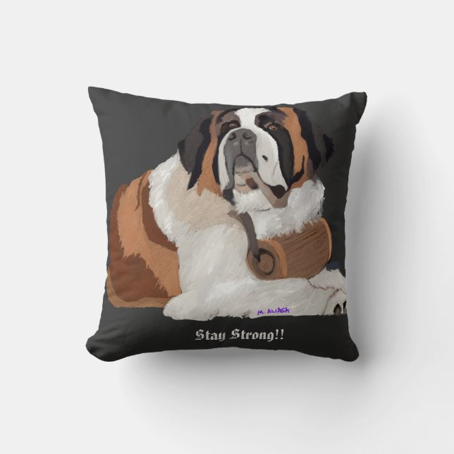 Coussin Le meilleur ami de l'homme, St. Bernard Reste fort (Recto)