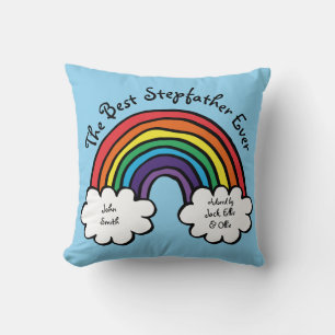 Coussin Le Meilleur Beau-Père de Tous les Temps Arc-en-Cie