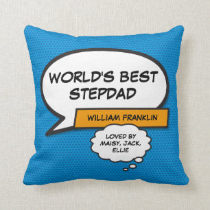 Coussin Le meilleur beau-père du monde, Stepdad Superhero 