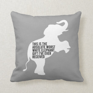 Coussin Le meilleur cadeau d'éléphant blanc jamais drôle