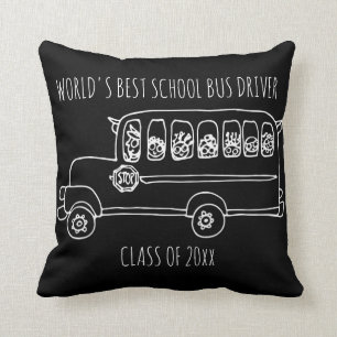 Coussin Le meilleur chauffeur d'autobus scolaire du monde