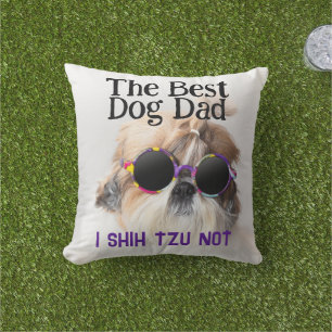 Coussin Le meilleur chien papa Shih Tzu Pas de Fête des pè