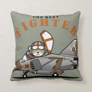 Coussin Le meilleur ours de pilote d'avion de chasse