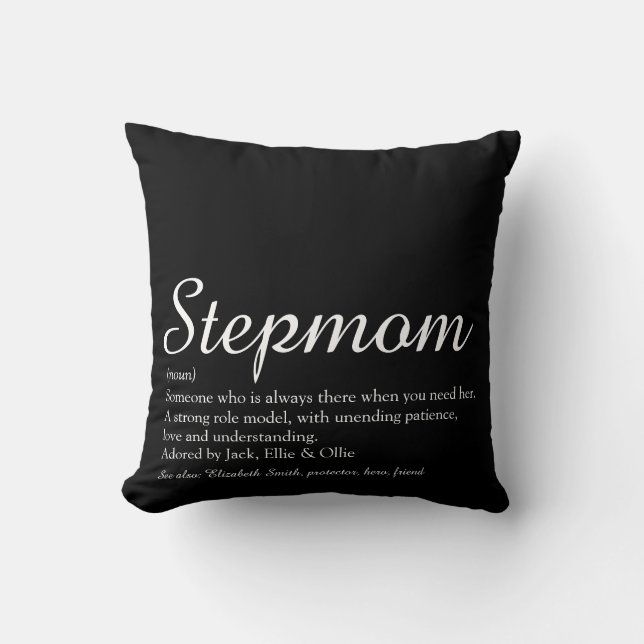 Coussin Le meilleur Stepmaman du monde, Stepmère Définitio (Recto)