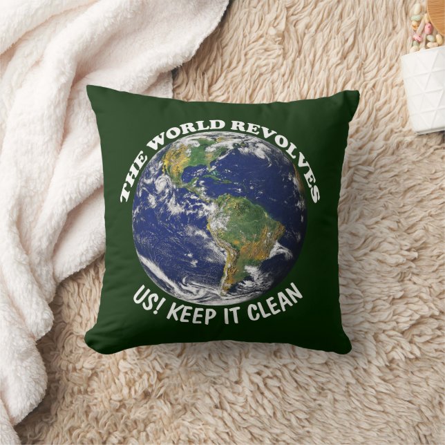 Coussin Le Monde Révolue Autour De Nous Pour Le Maintenir  (Couverture)