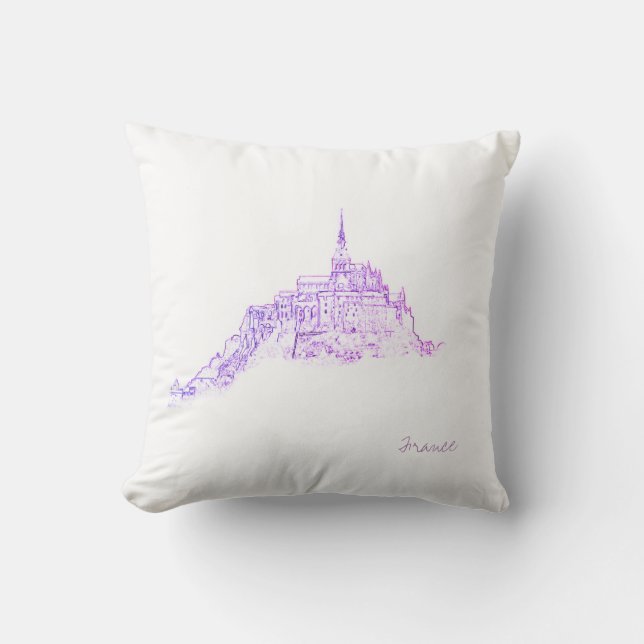 Coussin Le Mont Saint Michel Architecture France (Recto)