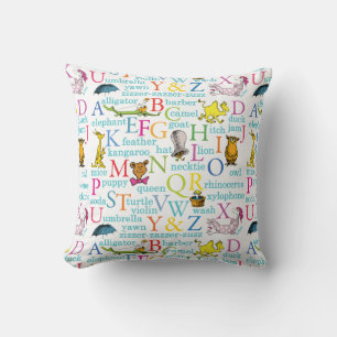 Coussin Le Motif ABC du Dr Seuss avec des mots