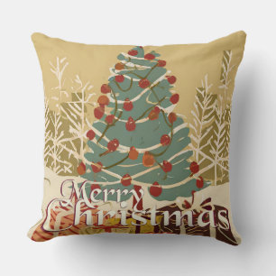 Coussin Le Motif de Noël, avec des présents sous l'arbre d