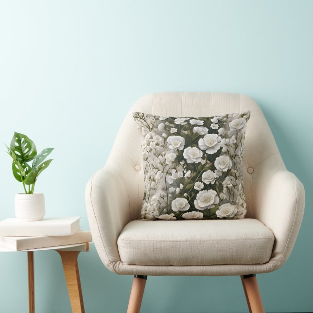 Coussin Le motif floral blanc et doux Design (Chaise)
