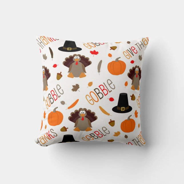 Coussin Le motif mignon de thanksgiving avalent donnent (Recto)