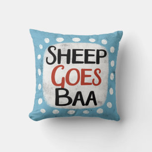 Coussin Le mouton va Baa Jeter l'oreiller