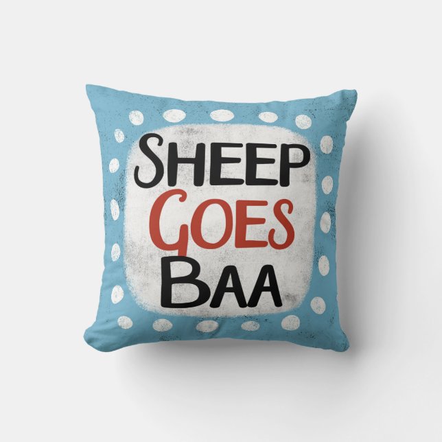 Coussin Le mouton va Baa Jeter l'oreiller (Recto)