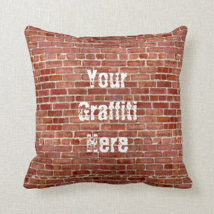 Coussin Le mur de briques personnalisé ajoutent votre