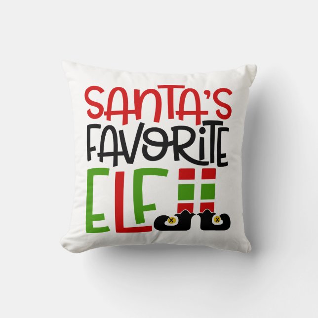Coussin Le Noël de l'Elfe Préféré du Père Noël, une Fête d (Recto)