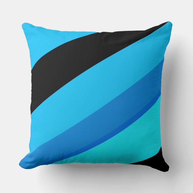 Coussin Le noir bleu de turquoise barre le carreau (Recto)