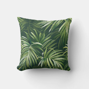 Coussin Le palmier vert de la forêt laisse la flore exotiq