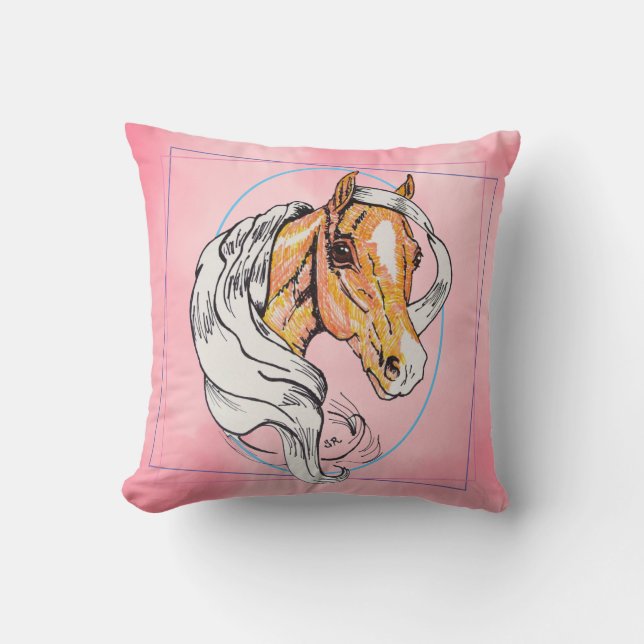 Coussin Le Palomino (nuages roses) (Recto)