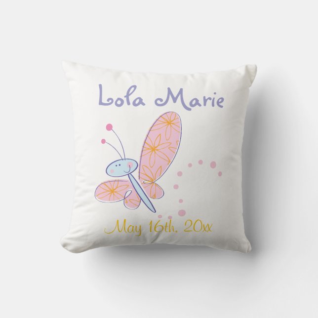 Coussin Le papillon heureux (Recto)