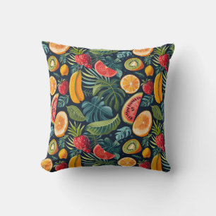 Coussin Le paradis tropical vif : Conception de fruits exo