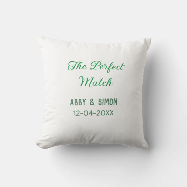Coussin Le parfait match ajoute nom de couple date texture (Recto)