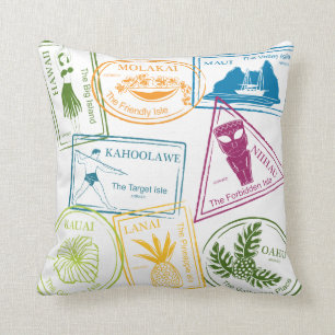 Coussin Le passeport tropical hawaïen emboutit 20"" le
