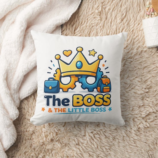 Coussin Le patron et le petit patron ensemble assorti (Couverture)