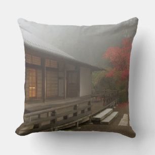 Coussin Le pavillon du jardin japonais de Portland