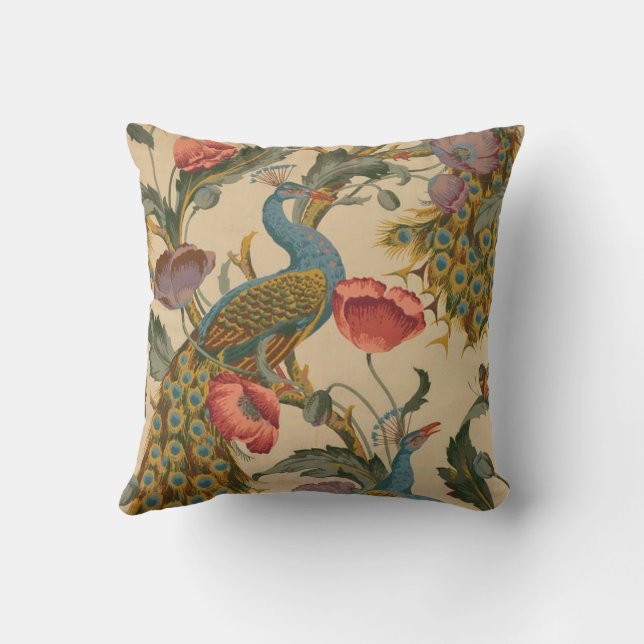 Coussin Le Peacock Motif Art Nouveau 1890 (Verso)