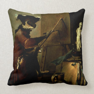 Coussin Le peintre de singe, 1740 (huile sur la toile)