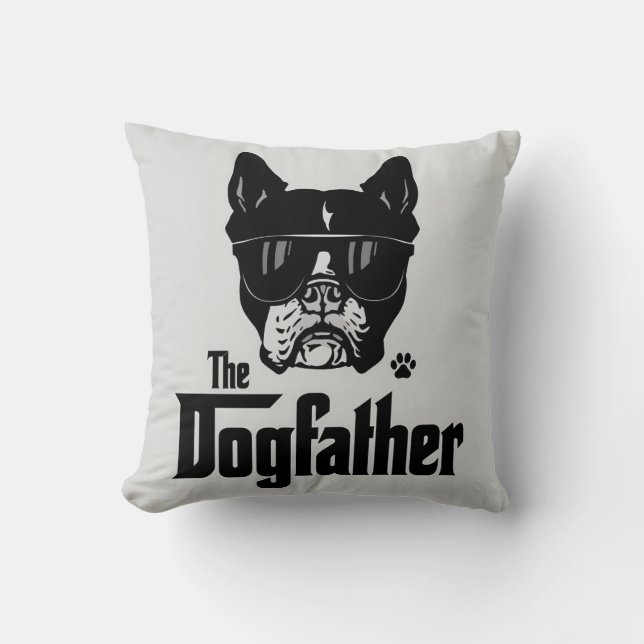 Coussin Le père du chien et papa chien (Recto)