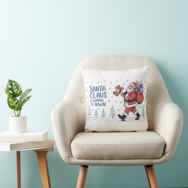 Coussin Le Père Noël arrive en ville (Chaise)